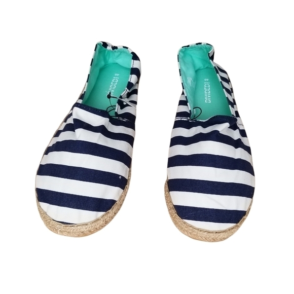 H&M Divided Classic Blue and White Striped Espadrilles Size 8.5. - Picture 3 of 7